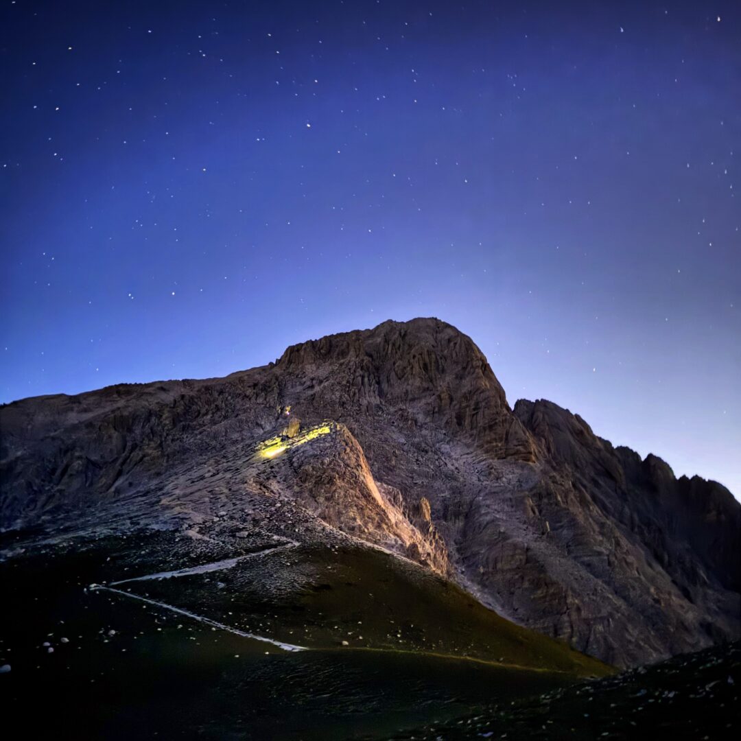 Notte stellata sul Corno Grande